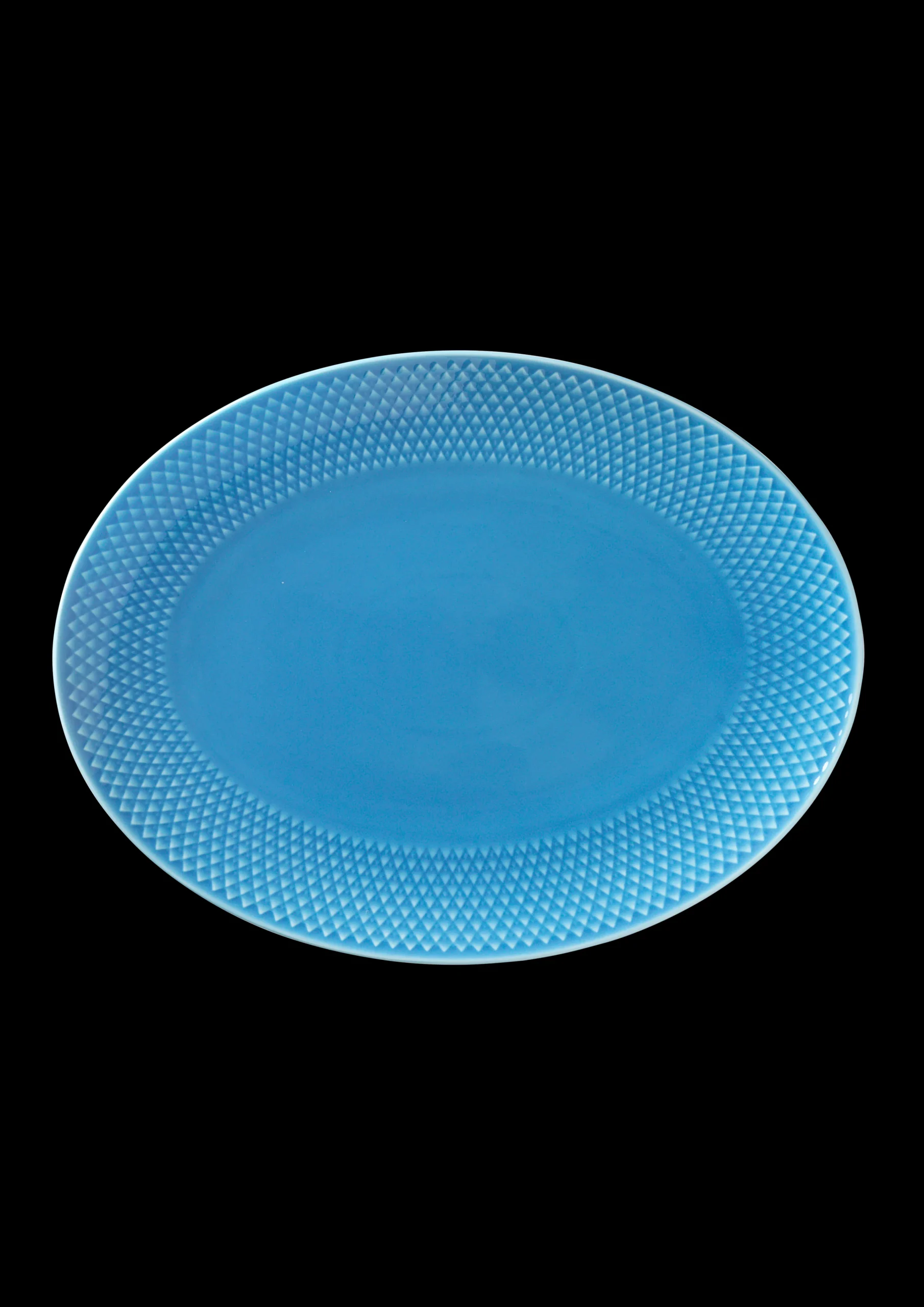 Sale Lyngby Porcelæn Rhombe Color Ovalt serveringsfad blå