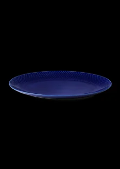 Best Lyngby Porcelæn Rhombe Color Ovalt serveringsfad mørk blå