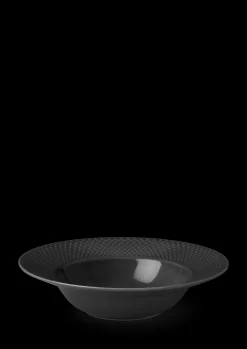 Clearance Lyngby Porcelæn Rhombe Earth Dyb tallerken Ø24.5 cm slate