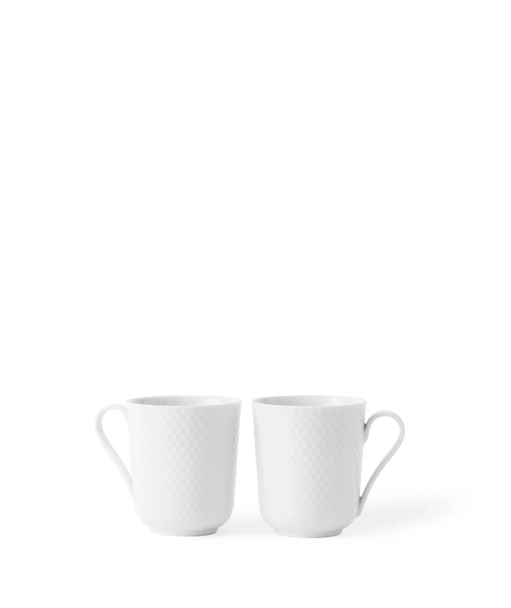 Online Lyngby Porcelæn Rhombe Krus med hank 33 cl hvid 2 stk.
