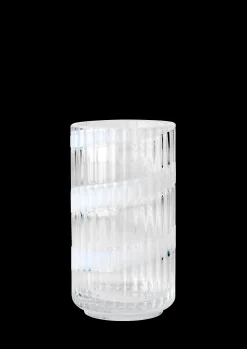 Outlet Lyngby Porcelæn Vase H15.5 cm swirl hvid mundblæst glas