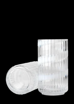 Outlet Lyngby Porcelæn Vase H15.5 cm swirl hvid mundblæst glas