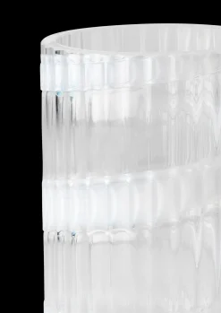 Outlet Lyngby Porcelæn Vase H15.5 cm swirl hvid mundblæst glas
